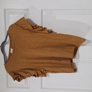 Women's Ruffled Sleeve Top Mustard